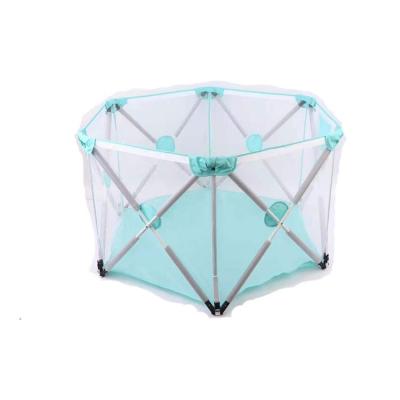 China Easy Install New Easy Fold To Carry Folding Mesh Fabric Foldable Baby Playpen for sale