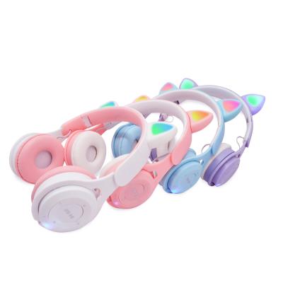 China Good Selling 2021 Headband M6 Headset Foldable Comfortable Waterproof Earphone With LED Cat Ear for sale