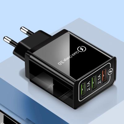 China Qc30 Mobile Phone Charger 5V 3A 3USB Quick Fast Charger EU USA Pin Wall Charger Portable Travel USB For Smartphone for sale