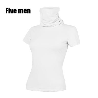 China FIVE MEN'S silver ion fabric women's anti-pilling tops summer gym sports T-shirts custom logo printing for sale