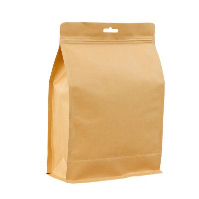 China 100g 250g 500g 1kg Plain Bottom Kraft Paper Moisture Proof Single Running Brown Coffee Beanbags High Quality With Valve And Ziplock for sale