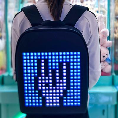 China With USB 2021 Led Screen Can Be Customized Fashion Outside School Students Waterproof LED Screen APP Control Art Backpack for sale