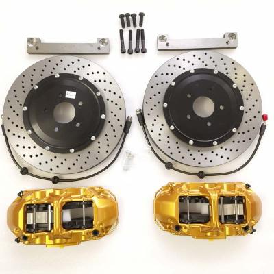 China Jekit Aluminum Gold Brake Caliper GT6 With 380*34mm Drilled Disc Kit For Nissan R35 GTR for sale