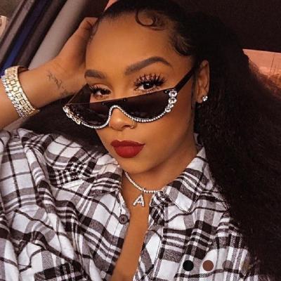 China Custom women 2022 sunglass sunglasses diamond shades gafas de sol half frame ladies famous designer high fashion brand designer sunglasses for sale