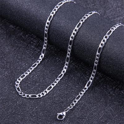 China Hot Selling Hiphop Hip Hop Jewelry Stainless Steel Necklace Men's 14k 18K Gold Plated Filled Cable Figaro Chain for sale