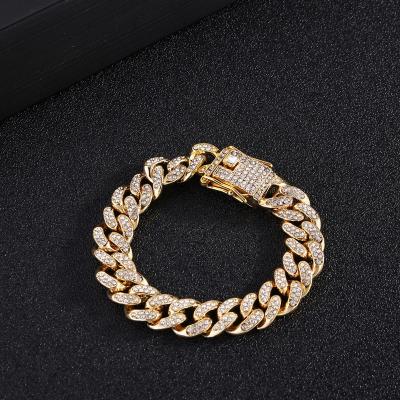 China Hiphop 18K Gold Plated Cubic Zircon CZ Cuban Anklet Hip Hop Chain Bracelet Iced Out Diamond Miami Cuban Chain Cuban Anklet for sale