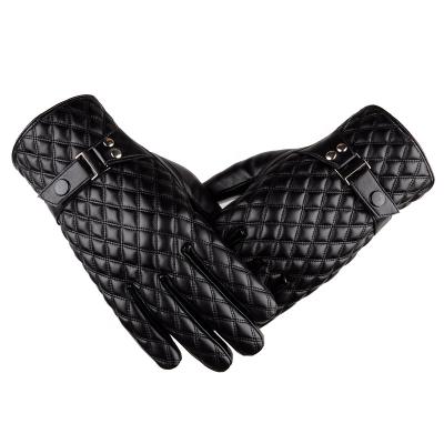 China Sale Winter Daily Life Proof Full Finger Touch Screen Black Hot Cold Warm Glove Leather Gloves For Men for sale