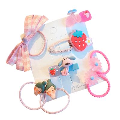 China 2020 Fashionable Multicolor 5pcs/8pcs Set Hair Clip Bow Hair Ties Girls Accessories for sale