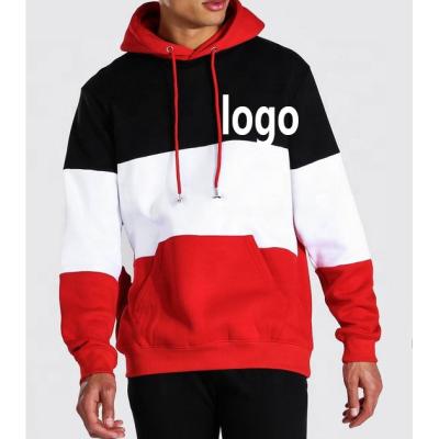 China Custom logo hoodie luxury 100% cotton patchwork anti-shrink plus size men's hoodies and sweatshirts for sale