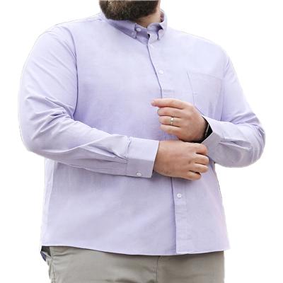 China QC-Big And Tall Oversized Men's Long Sleeve Boy's Solid Color Viable Plus Size Shirts for sale