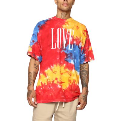 China Anti-Wrinkle QC - AT396 Popular Designer 2021 Summer Tie-Dye Printed O-Neck Short Sleeve T-Shirt Men Plus Size Tees for sale