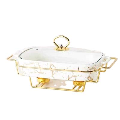 China Hot Selling Hot Sale Home Wedding Party Buffet Canteen Hotel Restaurant Chafing Dish Gold Ceramic Stove for sale