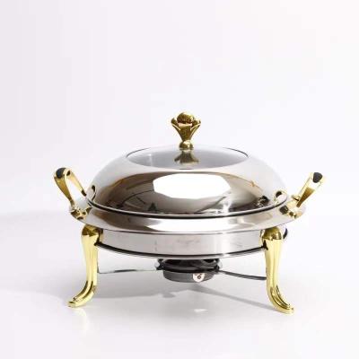 China Stocked Commercial Stainless Steel Small Chafing Dish With Handle Alcohol Stove Small Cooking Hot Pots Small Hotel for sale