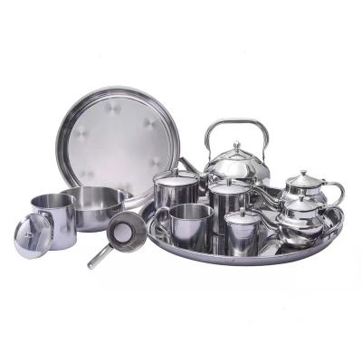 China Sustainable Hot Selling Eco - Friendly Stainless Steel 12pcs Arabian Coffee Tea Set for sale