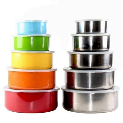 China Hot Sale 5 Pcs Set Stainless Steel Stainless Steel Mixing Bowl Cool Box for sale