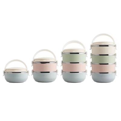 China Stainless Steel 201 Bento Lunch Box With Leak-proof Thermal Silicone Ring Food Container Freshness Preservation Multi Specifications for sale