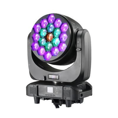 China 2020 19x40w Stage Rise Theater Lighting Wash Beam Zoom 4-in-1 RGBW Led Moving Head Light For Live Concert Stage TV Show Church for sale