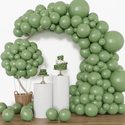 China Popular 129pcs Sage Green Balloons Latex Balloons Birthday Wedding Decoration 18 Different Sizes 12 10 5 Inch Party Balloon Kits for sale