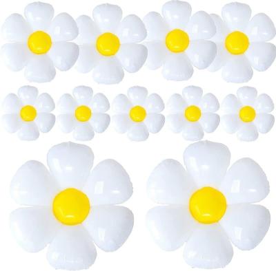 China Wholesale White Cs Photo Prop Daisy Shape Birthday Party Wedding Face Flower Balloons Smile Balloon Wedding Baby Party Decoration for sale