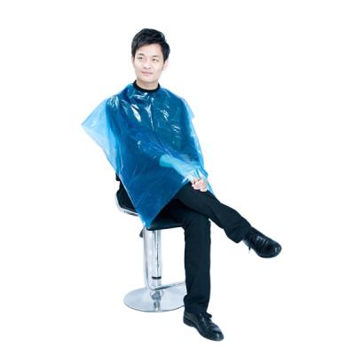 China Plastic Hair Salon Waterproof Cape Disposable Cpe Apron Hair Cutting Cape Salon Hairdressing aprons for sale