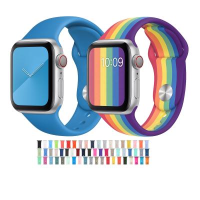 China New 1:1 New Softer Pure Color Apple Watch Straps Softer Pure Color Apple Watch Strap Design 38mm Smart Watch Accessories T500 Silicon T500 Silicone Strap Watch Band 42mm For Apple Watch for sale