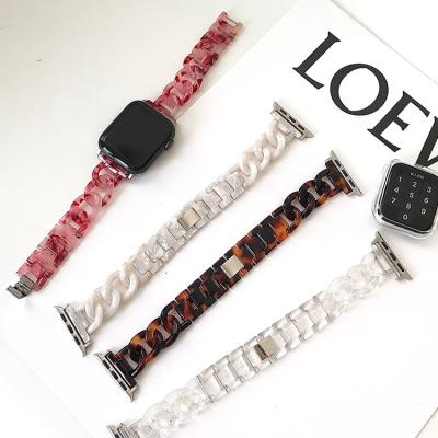 China Cowboy Chain Resin Watch Band Denim Chain New Strap 38/40mm 42/44mm Small Watch Band Fashion Perfume Resin For Apple Watch Band for sale