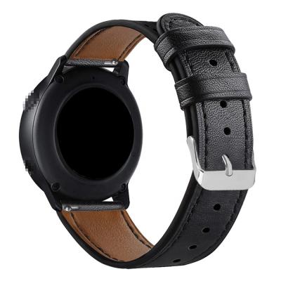 China Round Buckle 20mm Fitness Tail Genuine Leather Watch Band For Galaxy Watch 40mm Active Strap for sale