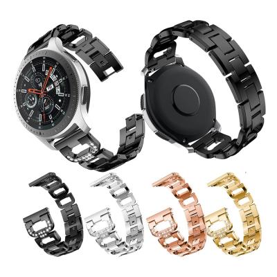 China Luxury Popular Type D Dress Band For Samsung Galaxy Watch 46mm Gear S3 Band Strap 22mm Diamond Metal Watch Strap for sale