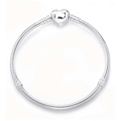 China Lead Free Most Popular Items Sterling Silver Gemstone Bead High Polished Heart Bracelet for sale