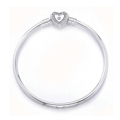 China Sterling Silver Cuffs and Bangles Fashion Heart Shape Bracelet Lead Free Love for sale