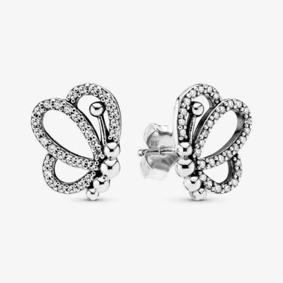 China 2021 Elegant Glittering Sterling Silver Trend Of 925 Lead Free Fashion Butterfly Earrings for sale