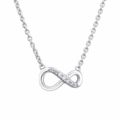 China 925 lead free popular handmade silver infinity sparkle necklaces for women for sale