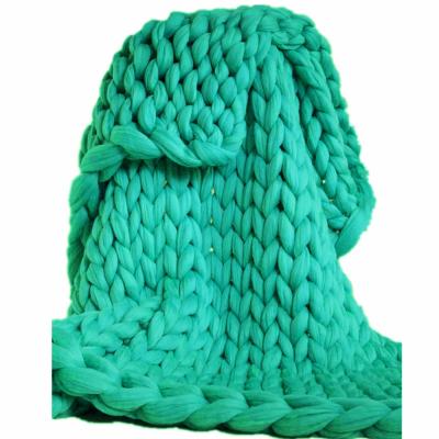 China Antistatic Handmade Jumbo Size Full Color Knitted Weighted Blanket Chunky Knit Blanket Choose Full for sale