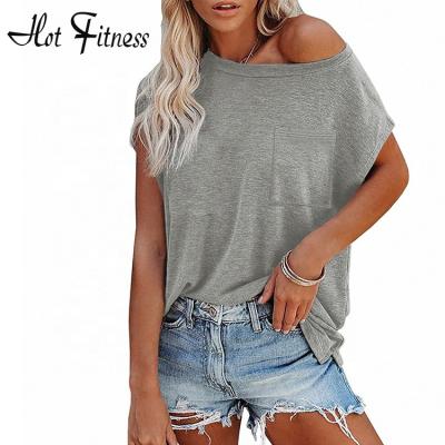 China HFSL01-1 Anti-Wrinkle Spring Summer Solid Color Matching Shorts Sheathed Top Blouses Women Pocketed Loose Side Slits Slim T-shirts for sale