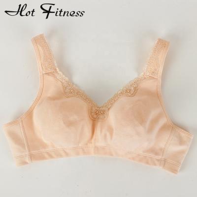 China HFB02-4 Women Breathable Plus Size Bralette Solid Color Plus Size Underwear Cheekier Lift Comfortable Lace Trim Full Coverage for sale