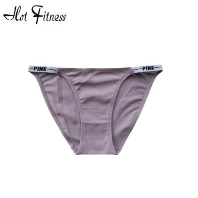 China HFU01 Antibacterial Womens Thong Panties Letter Printed Rhinestones Waistband G-String Fashion Low Rise Tanga Shorts Briefs T-Back String Underwear for sale