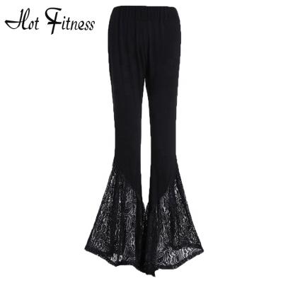 China New Anti-Wrinkle HFT01 Spring Stretch Bell Bottom Slim Pants Plus Size Pull Pants Elastic Waist Casual Pants Black Lace Up Flare Pants for sale