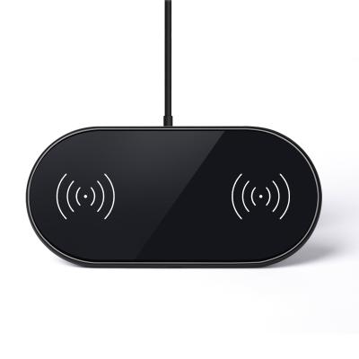 China Wireless Charging 2021 Hot Selling New Design 2 In 1 Dual Wireless Charger 15W Fast Charging Planar Dual Charge For Smartphone/Airpods for sale