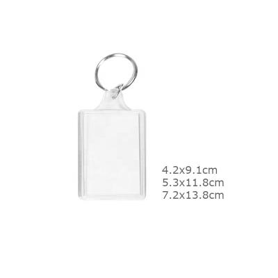 China Plastic Clear Photo Frame Holder Plastic Keyring Blank Acrylic Keychain for sale