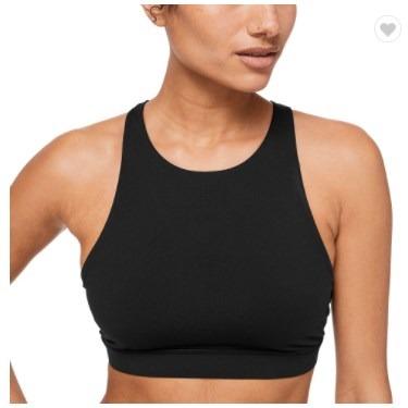 China New Gym Athleisure Fabric Antibacterial High Quality Women's High Neck Padded Activewear Plus Size Gym Sports Bra for sale