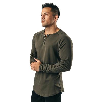 China new Anti-wrinkle ethleisure work out leisure long sleeve gym men casual shirts wholesale for sale