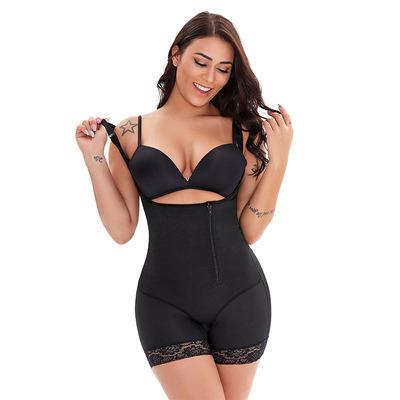 China Antibacterial Plus Size Shapewear Rubber Body Shaper Pants Lace Zipper Slimming Underwear Butt Lift Shapers Women Shaper Wear for sale