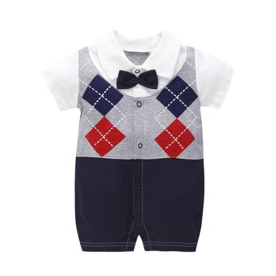 China Wholesale 100% Cotton Summer Baby Outfit Soft Cute Short Sleeve Romper Newborn Baby Clothes for sale