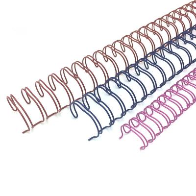 China Double Binding Book Loop Factory Wire Spiral Binding Wire Twin Ring Wire For Book Binding for sale