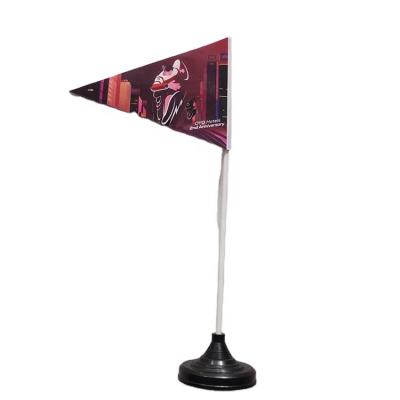 China Hanging Cheap Printed Pennant Table Desktop Flag Stand for sale