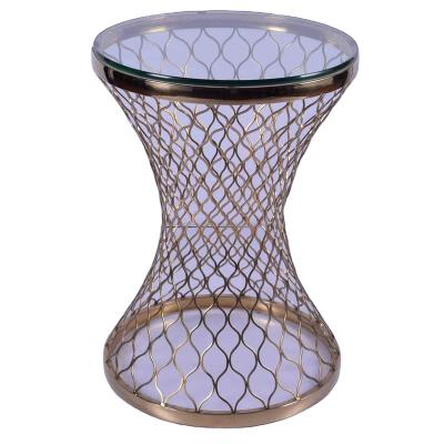 China CN8014 Modern Gold Design Clear Glass Mesh Top Coffee Table Base And Side Table. for sale