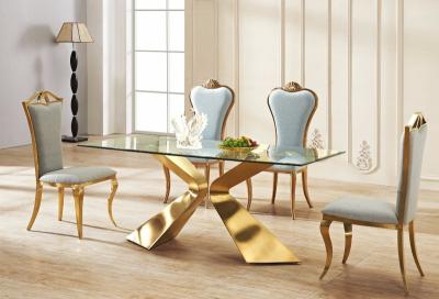 China DT25 DINING TABLE Modern Gold Color Round Luxury Marble Dining Table for sale