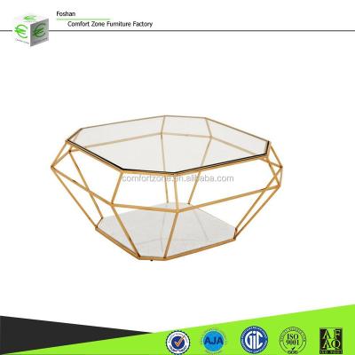 China CN8029 Coffee Table Diamond Gold Leaf Furniture Coffee Table For Wedding for sale