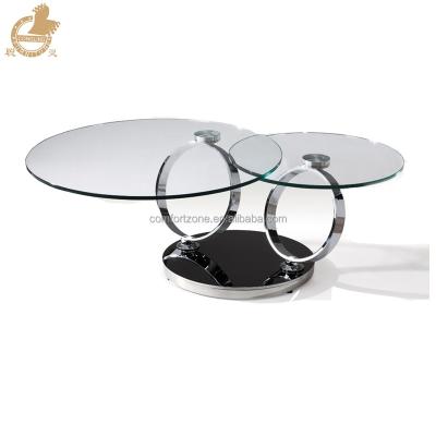 China C8041 Movable Coffee Table Swivel Glass Coffee Table Models For Home Use for sale