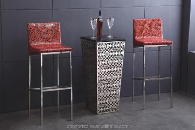 China Bar Chair B2721 Reduced Design PU Metal Red Bar Stool And Leather Dining Chair for sale